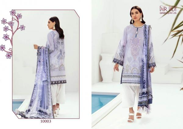 Fair Lady Farasha Lawn Satin Designer Embroidery Pakistani Salwar Collection